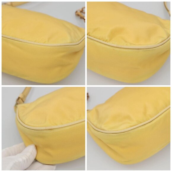 PRADA Shoulder Bag Nylon Yellow Gold Auth 137446 - Picture 14 of 16